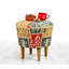 Centertown 42cm Wide Round Ikat Footstool Ottoman