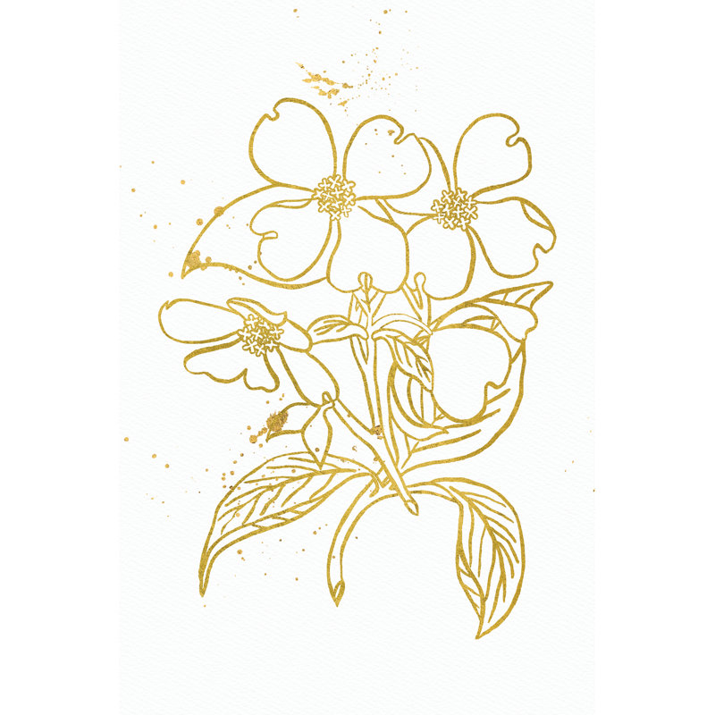 Gold Blooms III by Wild Apple Portfolio - Wrapped Canvas Print, 30cm H x 20cm W