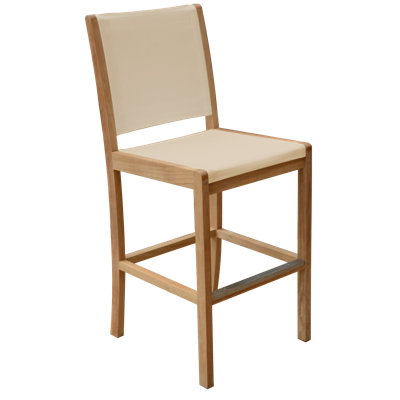 Riviera Teak Outdoor Sling Bar Chair