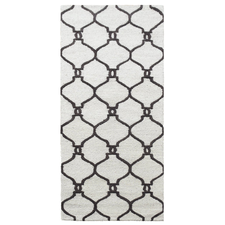 Alpesh Hand Tufted Wool Eco-Friendly Area Rugs - Beige Brown Color, Geometric Modern Design, High Pile Thick Handmade Anti Skid Area Rugs for Living Room, Bed Room