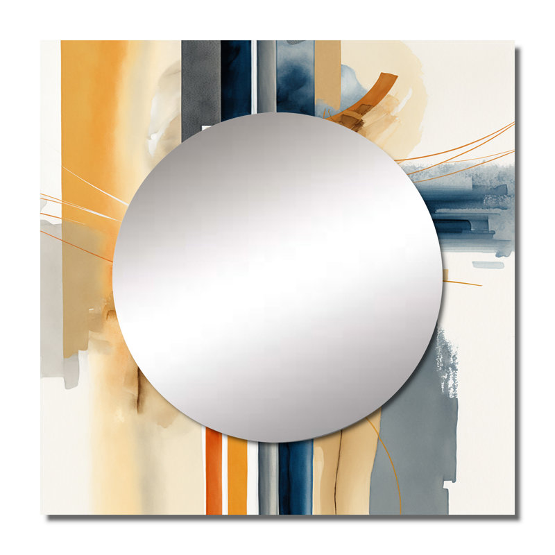 Flemmie - Modern Square Mirror Wall Art For Bathroom, 29" x 29"