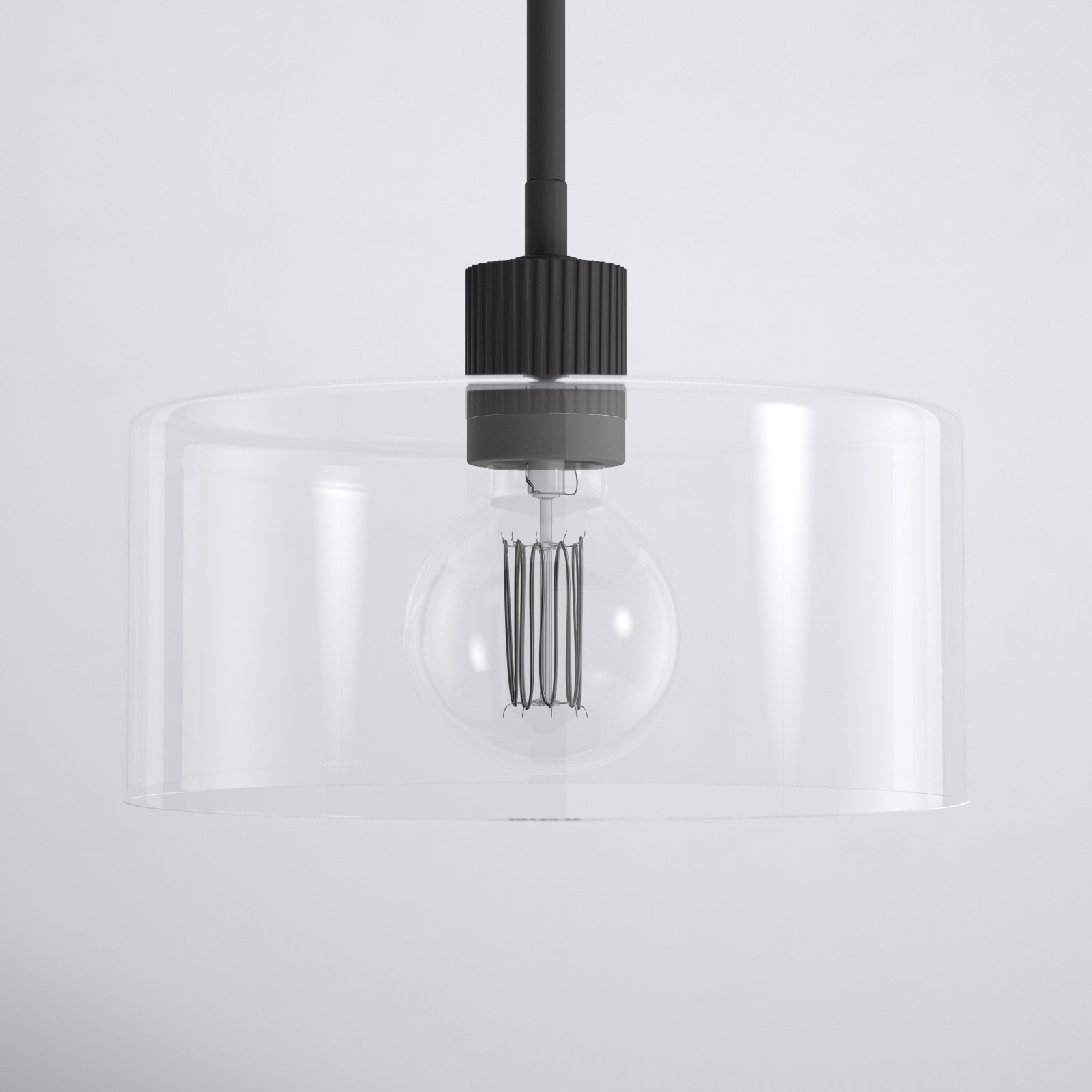 Mulaney Single Light Glass Steel Dimmable Pendant