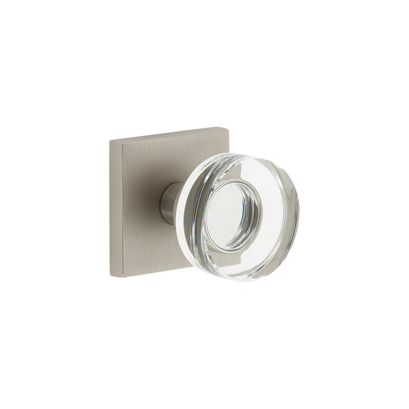 Rosette Viaggio avec poignée en cristal Circolo, Nickel satiné, Carrée
