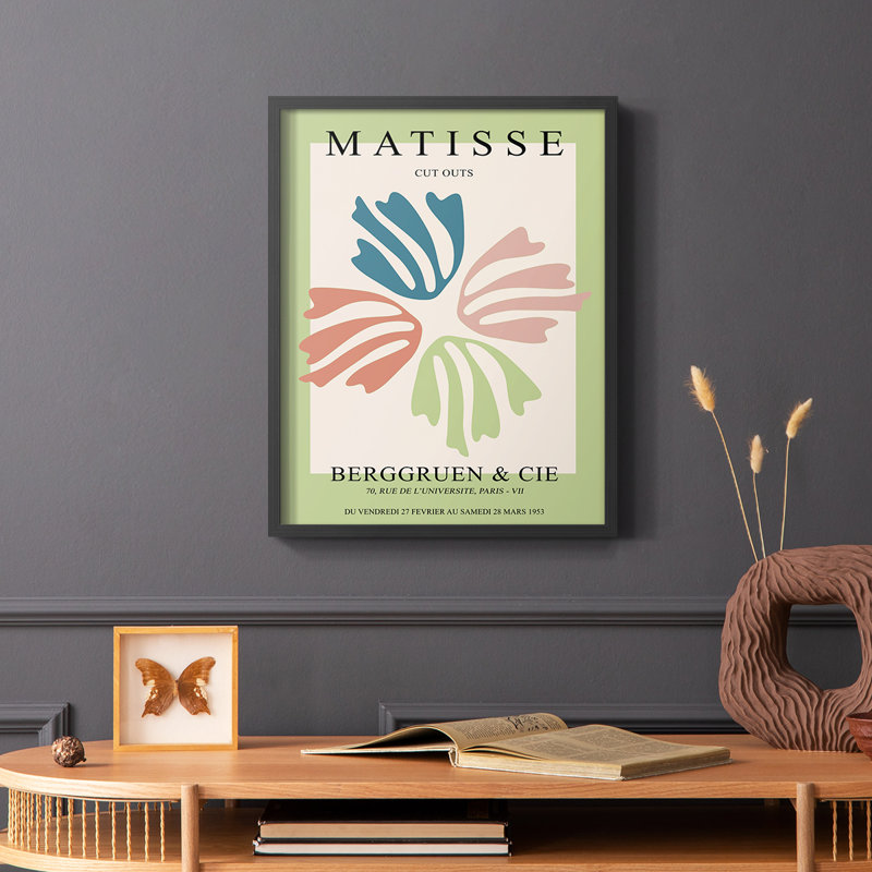Matisse CCI, reproduction encadrée - bois massif, Noir, noir, noir, noir, H 28 po x l 22 po