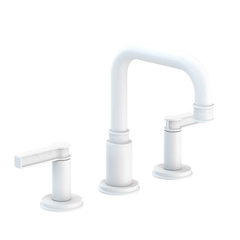 Griffey Widespread Bathroom Faucet with Drain Assembly, Matte White