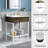 24" Bathroom Vanity With Resin Sink,Stainless Steel Frame With Tempered Glass Open Shelf-1619329753