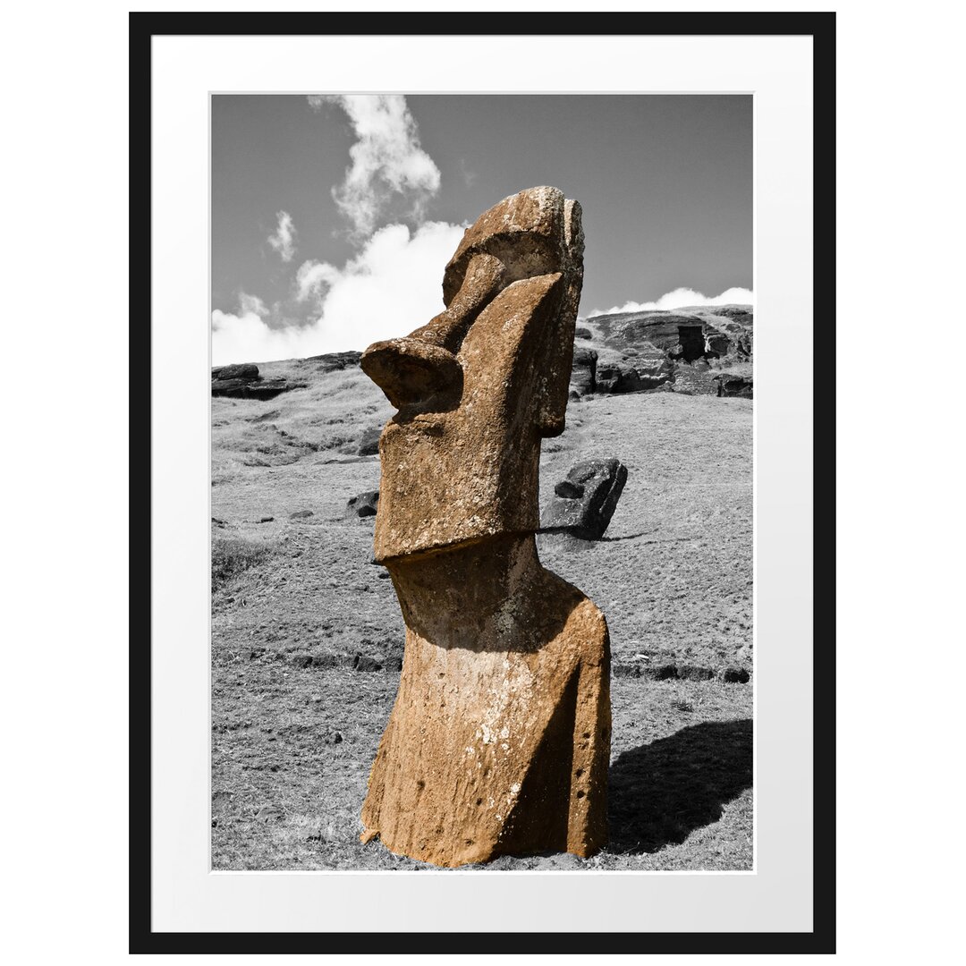 Gerahmtes Poster Moai Statue auf den Osterinseln