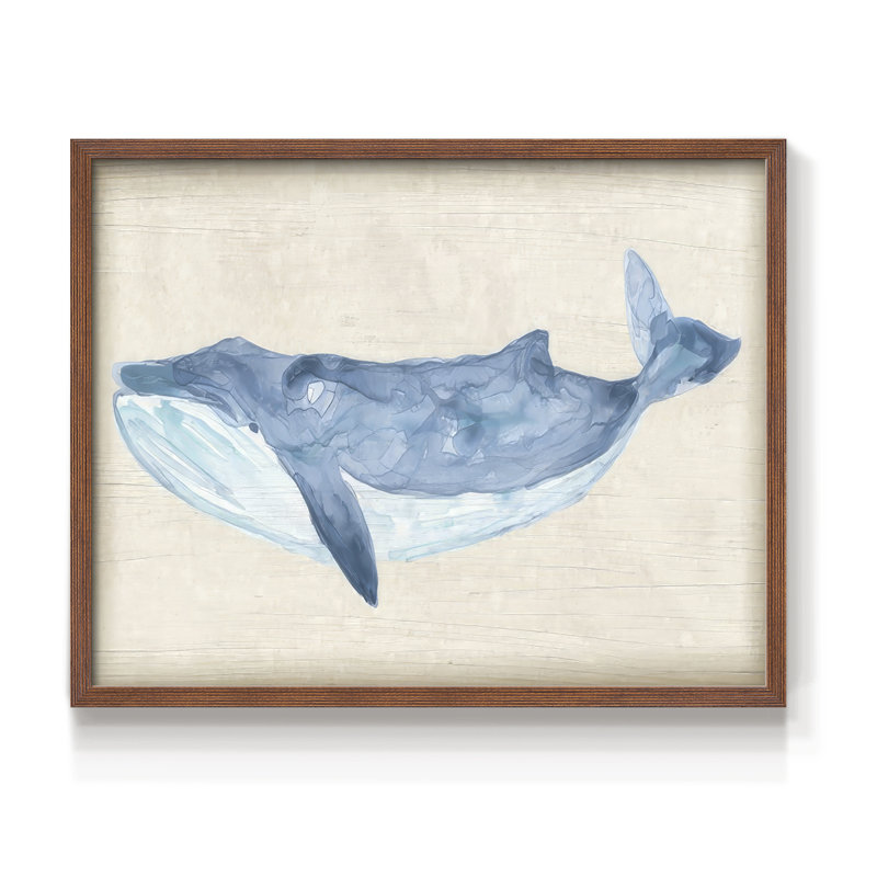 Rustic Whale II -Framed Print - Restickable, Walnut, 22" H x 28" W