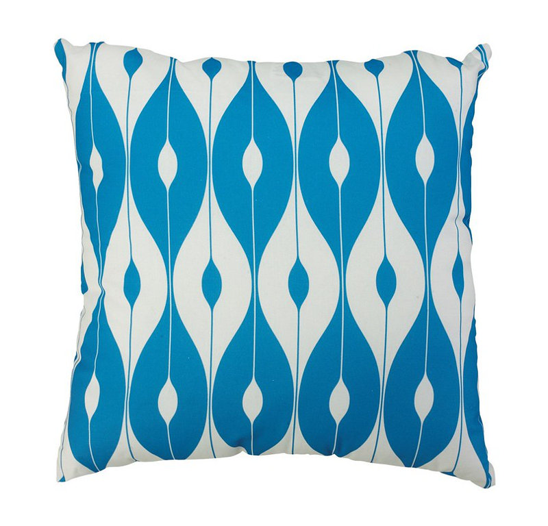 Letina Ikat Square Cushion, Light Blue