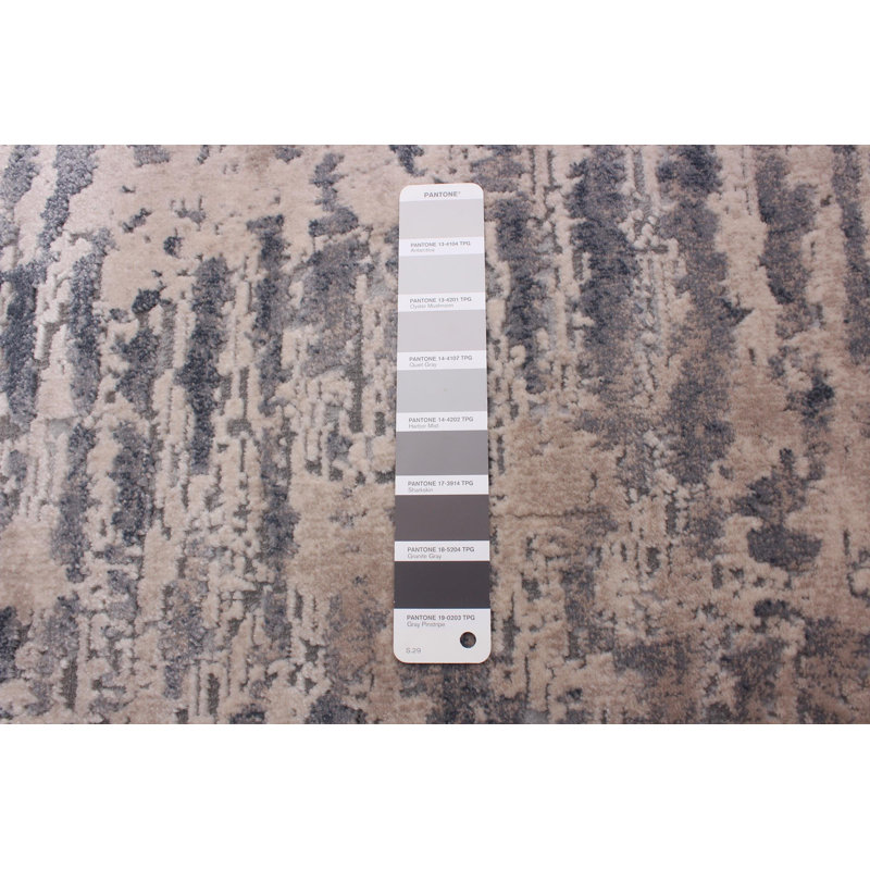 Tapis taupe / bleu, Rectangle 6 pi 7 po x 9 pi 6 po