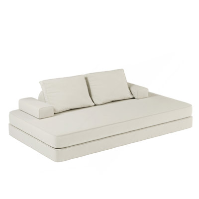 Canapé-lit convertible multifonctionnel de 86,6 po avec 2 coussins et 2 coussins, canapé en tissu de chenille moelleux, méridienne, manette de jeu, canapé rembourré moderne bricolage, canapé de siège profond pour salon, bureau