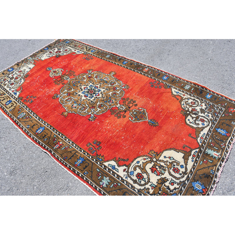 Tapis turc Oushak classique classique de grande taille avec des tons de rouge vif pour un décor de salon brun / rouge