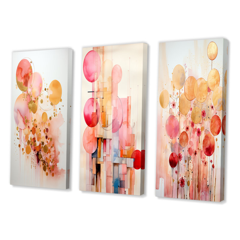 Ensemble de 3 pièces sur toile Serendipity, H 20 po x l 36 po, Toile tendue