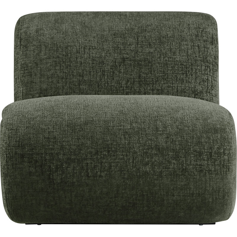 Fauteuil d'appoint Akira, Tissu de polyester vert, Noir, noir, noir, noir