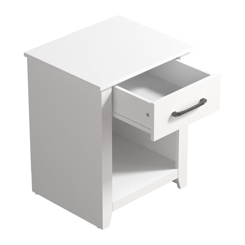 Walter 1 Drawer Nightstand, White