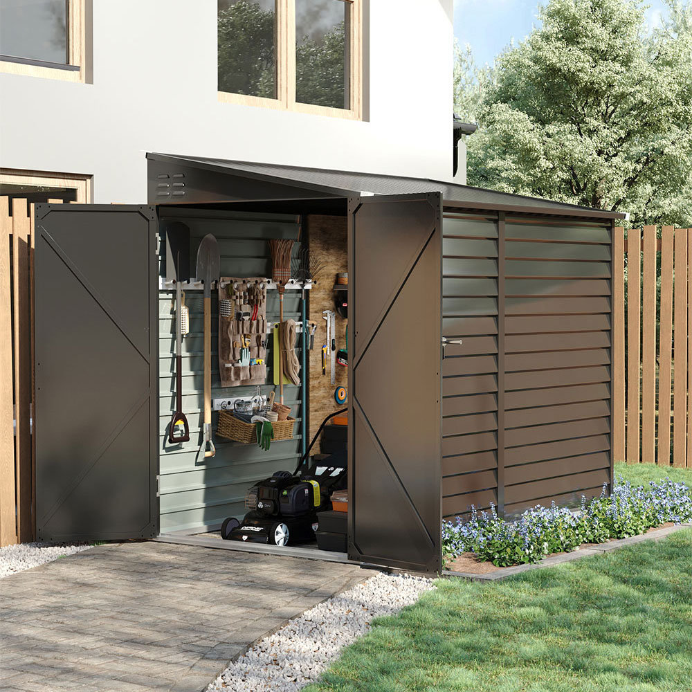 Marjorie 9 ft. W x 4.6 ft. D Galvanised Steel Pent Storage Shed