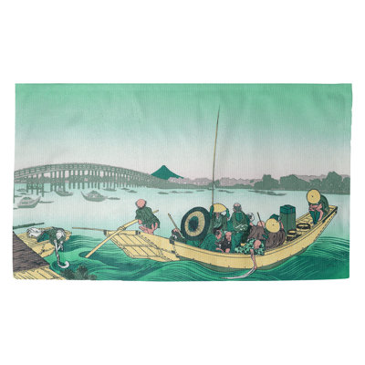 Tapis de coucher de soleil à travers la ryogoku bridge green Clair
