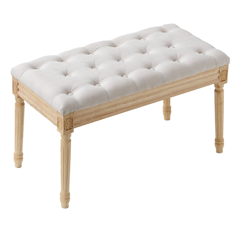 Ninnekah Fabric Upholstered Bench, Beige