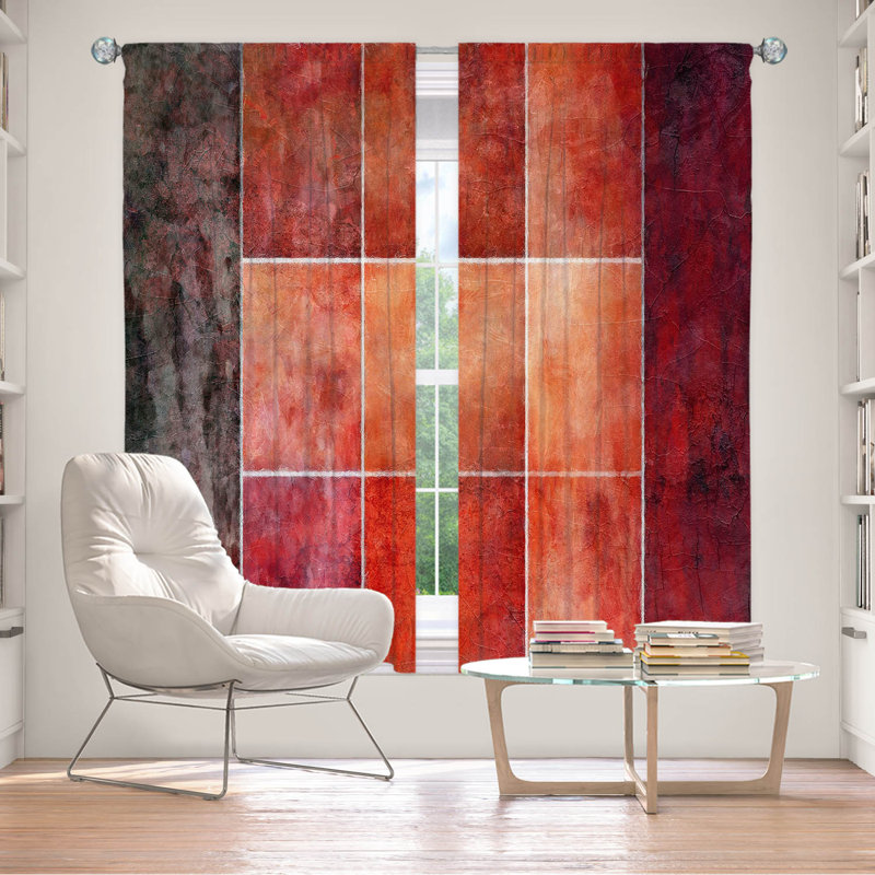 Rideau occultant et isolant avec passe-tringle Delaughter Lava, Rouge coucher de soleil, L 20 po x L 82 po