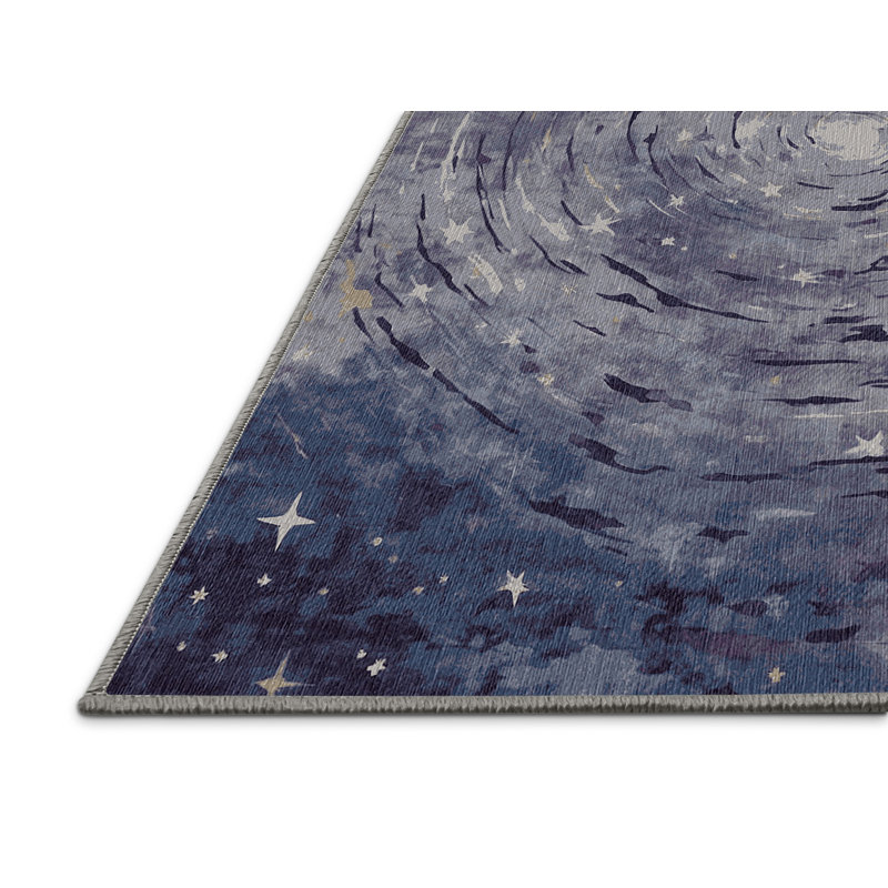 Machine Washable Gray Area Rug, Square 7'