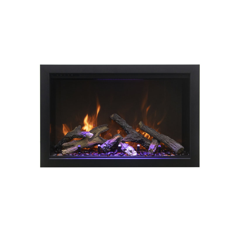 48" Fireplace - Includes A Steel Trim, Glass Inlay, 20 Piece Log Set With Remote And Cord