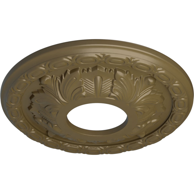 Médaillon de plafond H 11,375 po x l 11,375 po x P 1,125 feuilles, Boue Mississippi