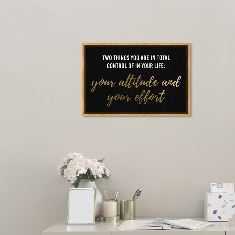 «Attitude and Effort», reproduction d'art sur toile, H 16 po x l 24 po, Toile encadrée, Doré
