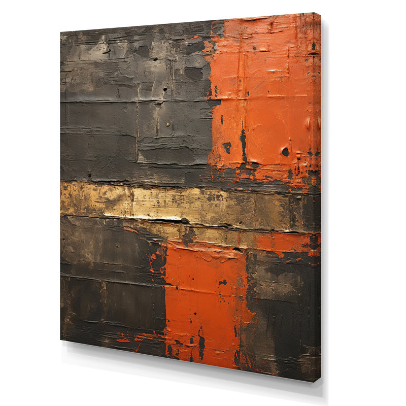 Passage in Time Distress Orange - impression, H 32 po x l 24 po x P 1 po, Toile tendue