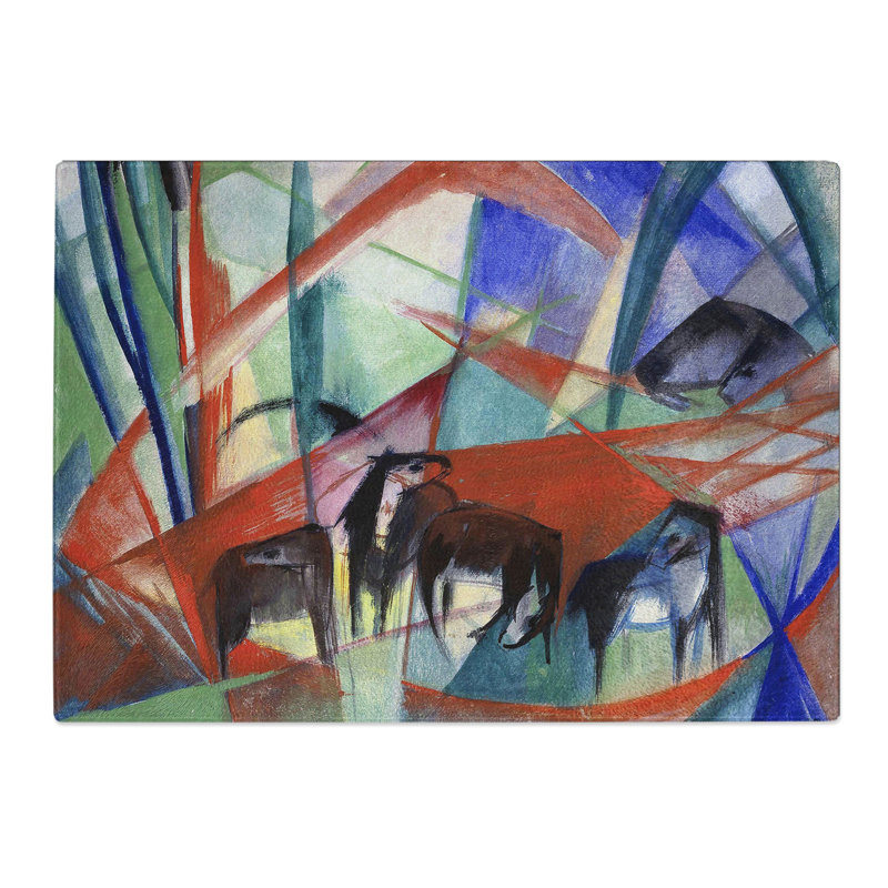 Many Horses by Franz Marc Chopping Board, 0.4cm H x 20cm W x 28.5cm L