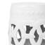 Table d'appoint cylindrique en céramique blanche 17 po x 10,5 po, émaillée, déformée - intérieur / extérieur, charmant tabouret d'appoint, glacis, utilisation polyvalente intérieure / extérieure, table de jardin élégante