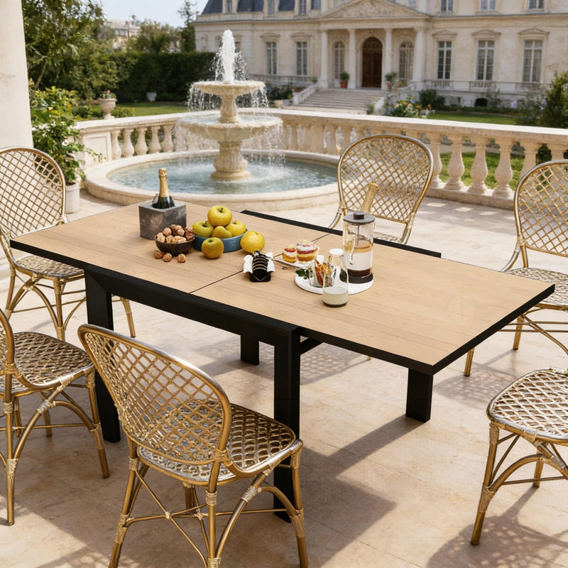 Table de salle à manger d'extérieur de style moderne