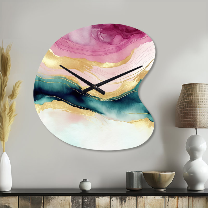 «Abstract Geode», horloge murale asymétrique moderne, Petit