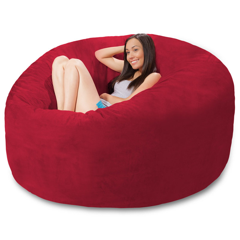 Fauteuil à billes - Fauteuil à billes rond rembourré en mousse à mémoire de forme avec housse amovible et lavable à la machine - Fauteuil à billes avec housse en microfibre douce - Plusieurs couleurs, tailles et tissus