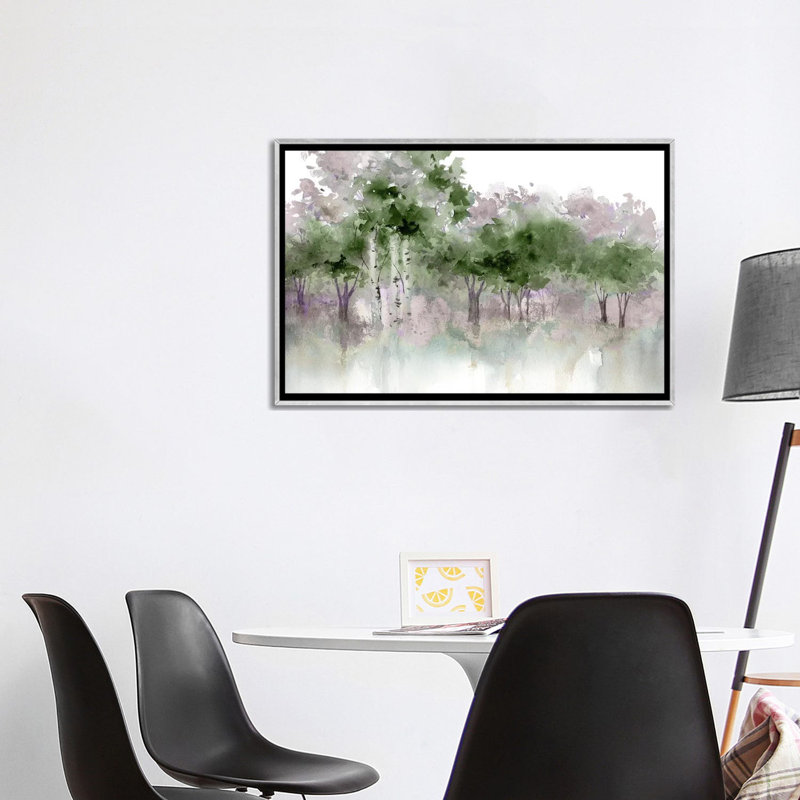 Water's Edge I - Green 6 Pcs., 26" H x 40" W, Silver Floater Framed