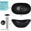 Lavabo vasque ovale noir mat 16,9 "x10,4" avec bonde escamotable Davivy