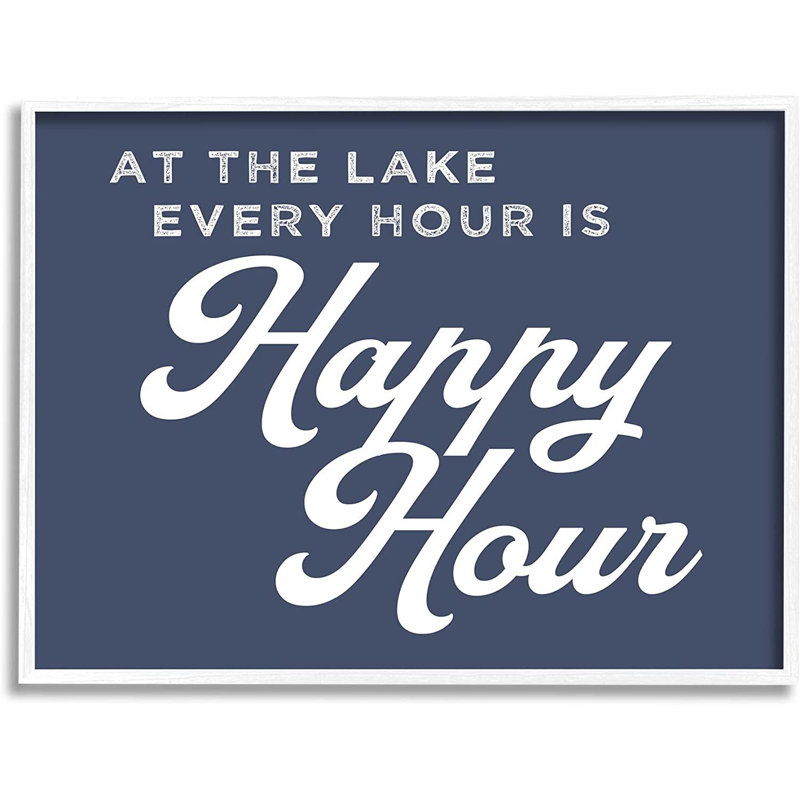 Panneau nautique Ever Hour, H 14 po x l 14 po x P 1,5 po, Giclée encadrée blanc bord de mer