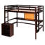 Lit mezzanine avec bureau et espace d'écriture, structure en bois pour une chambre à coucher sécuritaire et stable - 2 tiroirs pratiques-929014308-929014311