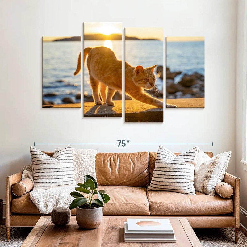Brampt Yellow Cat, 42" H x 68" W