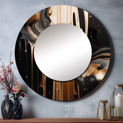 Miroir mural en marbre doré et noir Pontow Euphoria IV de Pontow