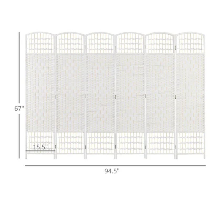 Paravent pliable à 6 panneaux White Wave