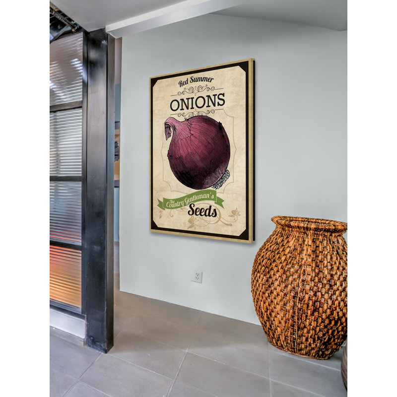 « seed packet oignon », reproduction d’art sur toile tendue, H 60 po x l 40 po