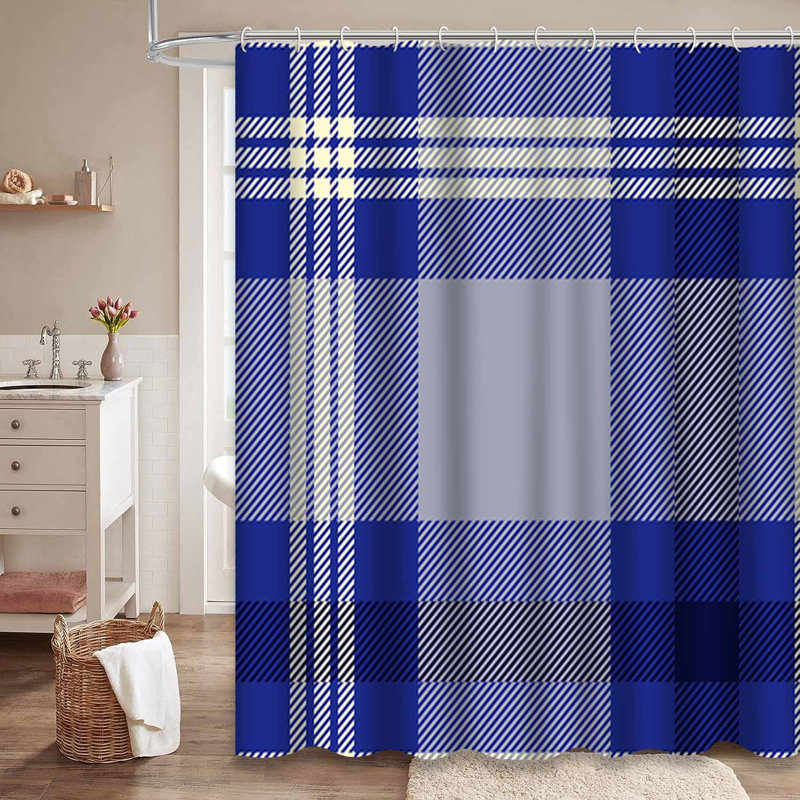 Rideau de douche Tartan, L 72 po x l 78 po