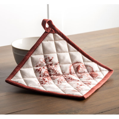 Maison d'Hermine Holy Jouy - Ensemble de maniques 100 % coton rouge - 8 po x 8 po