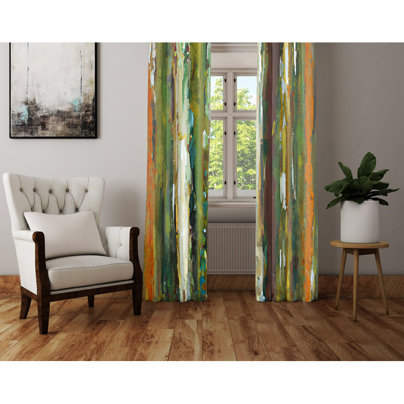 Kutsi Semi Sheer Curtain Pair, 40" W x 61" L