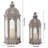 Set of 2 Outdoor Candle Lanterns 22"&17" H Decorative Vintage Metal-1806490282