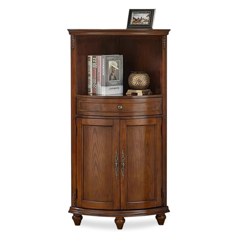 Retro-Style Solid Wood Corner Feature Cabinet