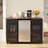 Large Coffee Bar Cabinet with Fridge Space, Mini Fridge Cabinet with Wine Storage, Buffet Sideboard Table for Home