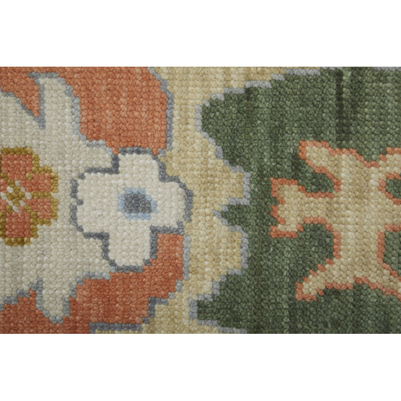 Karina Hand Knotted Wool Floral Area Rug in Gray/Light Blue/Ivory, Rectangle 12' x 15'