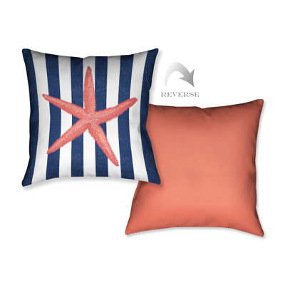 Starfish Stripe Throw Pillow