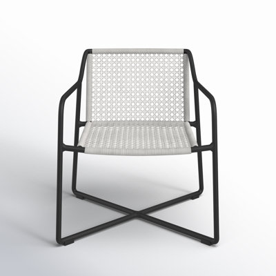 Augustina Indoor-Outdoor Gray and Black Woven Rope and Iron Occasional Chair